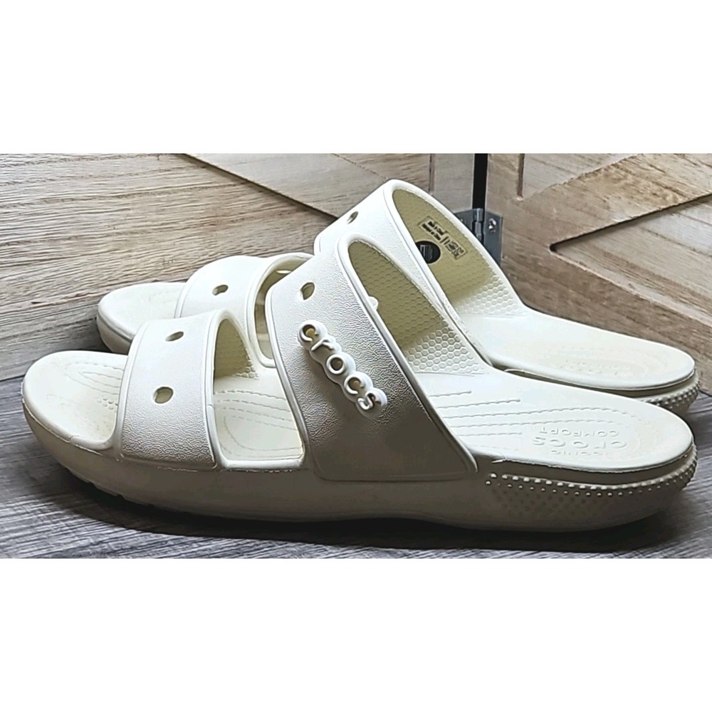 CROCS Ivory Iconic Comfort Slides Sandals Unisex W7 M5 #486‎ - Picture 3 of 6